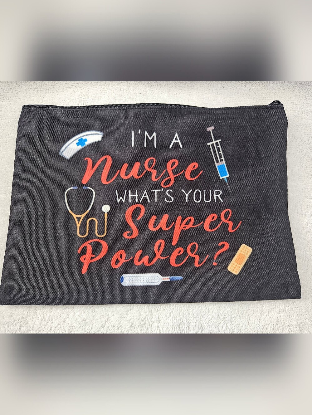 Sarcastic Nurse Gift Set Bag Keychain Badge Reel: RN CNA Birthday Care Package - Picture 5 of 7